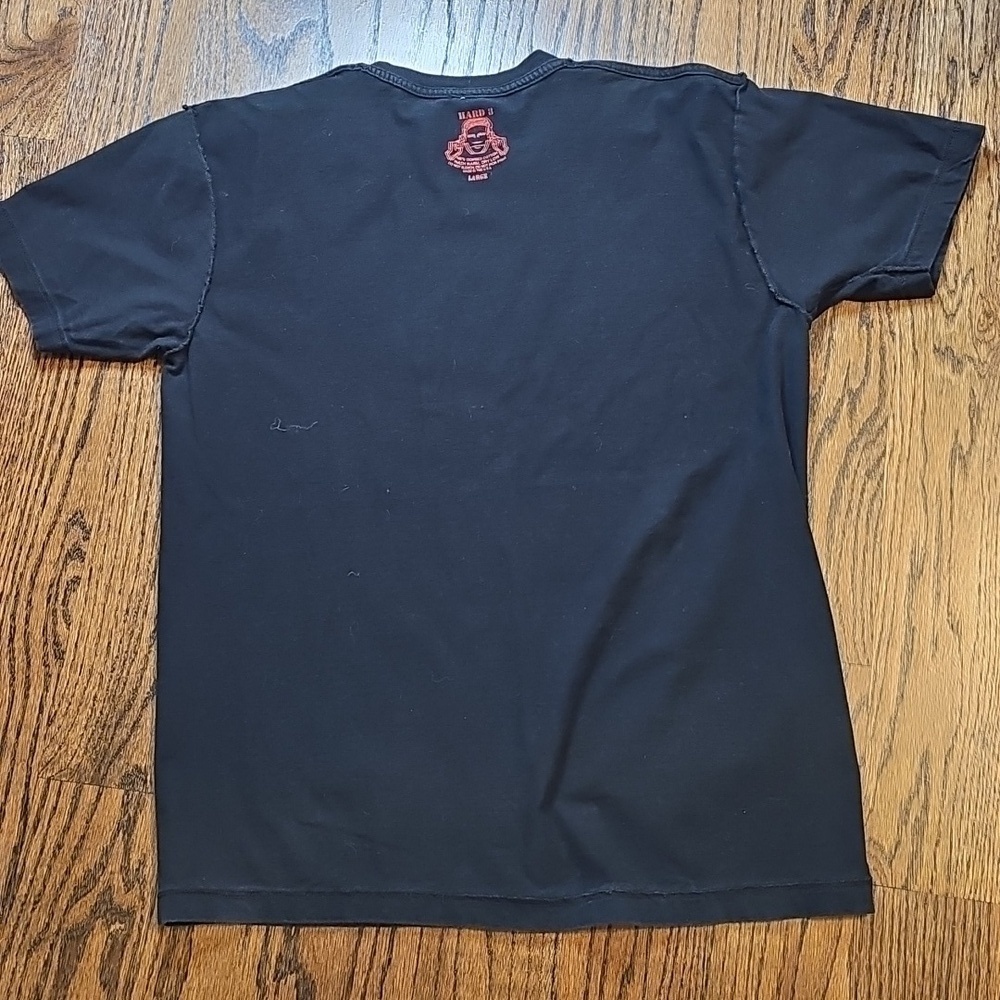 Hard 8 Black and Red Short Sleeve Tee with Sinner/Saint Graphic Reversible - Picture 8 of 8
